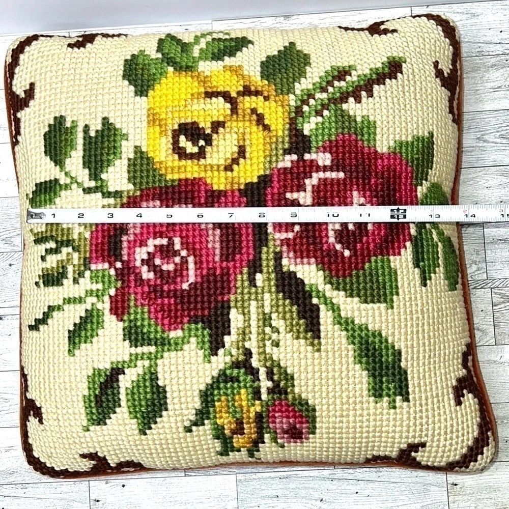 Vintage floral needlepoint